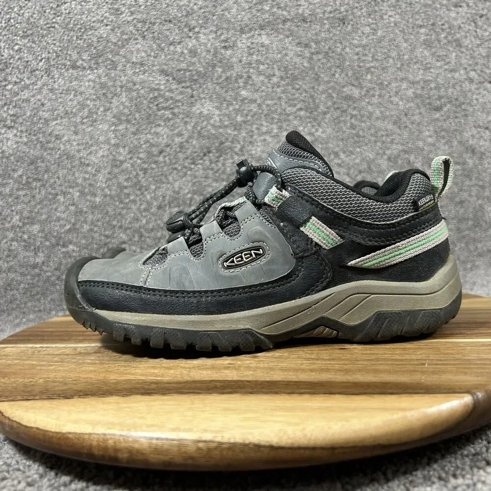 KEEN Targhee Low Kids Youth Size 2 Gray Waterproof Hiking Trail Shoes Used